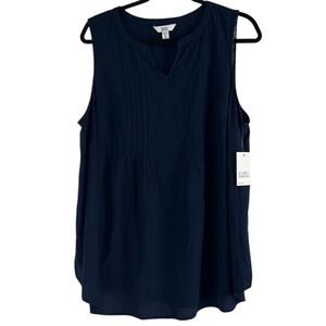Croft & Barrow 1X Navy Blue SleevelessTank Top Shirt NWT Festival Fairy
